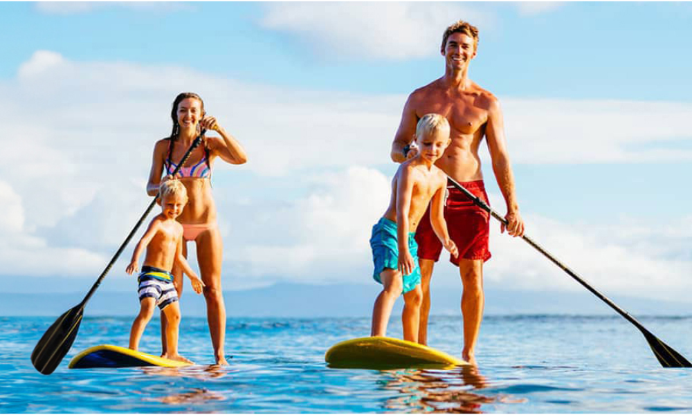 paddleboard family